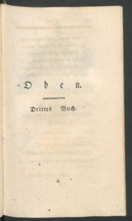 Oden. Drittes Buch.