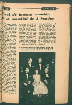 Final de intensa emoción en el Mundial de 3 Bandas : Billar
