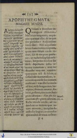 VIII. Apophthegmata Macarii Magni.