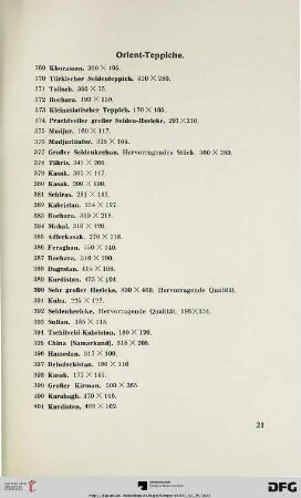 Orient-Teppiche (Nr. 369-433)