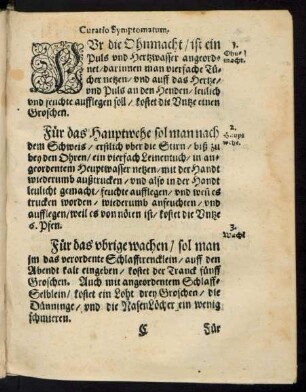 Curatio Symptomatum.