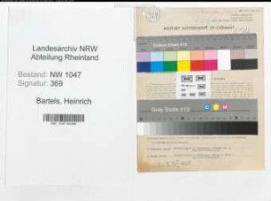 Entnazifizierung Heinrich Bartels , geb. 22.09.1893 (Sekretaer)