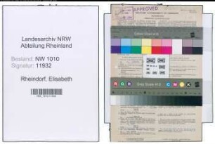 Entnazifizierung Elisabeth Rheindorf , geb. 06.03.1903 (Lehrerin)