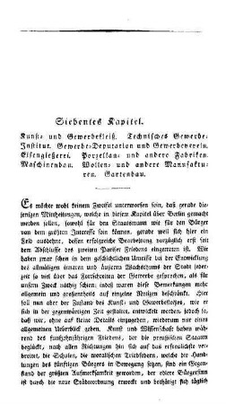 Siebentes Kapitel. Kunst- und Gewerbefleiß. Technisches Gewerbe-Institut. Gewerbe-Deputationen und Gewerbeverein...