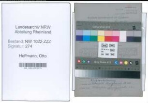 Entnazifizierung Otto Hoffmann , geb. 04.11.1883 (Buchbinder)
