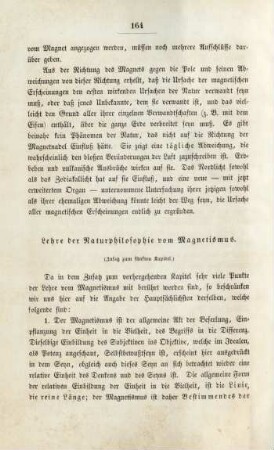 Lehre der Naturphilosophie vom Magnetismus. (Zusatz zum fünften Kapitel.)