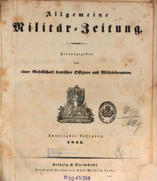Allgemeine Militär-Zeitung. 20, 20. 1845