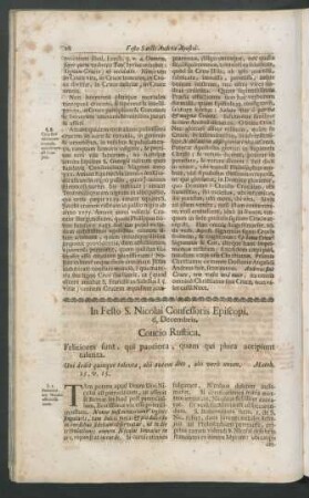 In Festo S. Nicolai Confessoris Episcopi, 6. Decembris