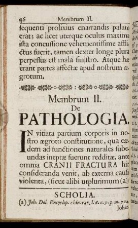Membrum II. De Pathologia.