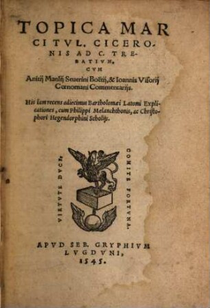 Topica Marci Tul. Ciceronis ad C. Trebatium