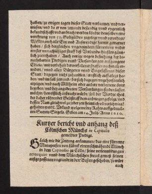 A3v-A4v, Kurtzer Bericht und Anhang deß Cölnischen Münchs