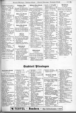 Straßen Stadtteil Plieningen