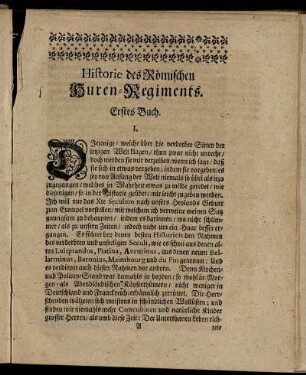 Historie des Römischen Huren-Regiments. Erstes Buch.