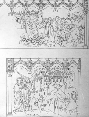 Köln, St. Gereon, Kapelle des Dekagons, Rekonstruktion von Wandmalereien (Paul Clemen)