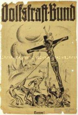 Flugblatt des Volkskraftbundes gegen den Bolschewismus und Aufruf zum Beitritt