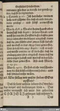 16. Wie sollen wir unsere seelen Gott opffern?