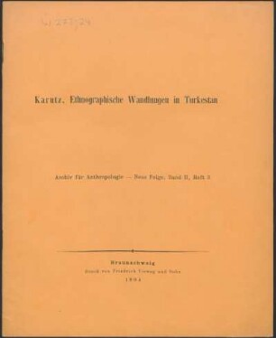 Ethnographische Wandlungen in Turkestan