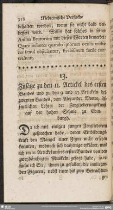 Zusätze zu den 11. Artickel des ersten Bandes und zu den 9. und 13. Artickeln des zweyten Bandes