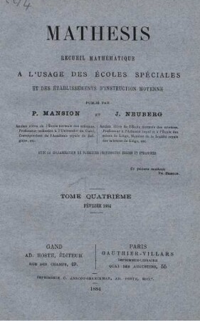 TOME QUARTIÈME. FÉVRIER 1884.