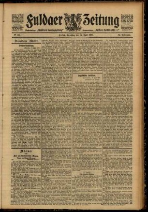 Zweite Ausgabe vom Samstag, den 15. Juni 1907.