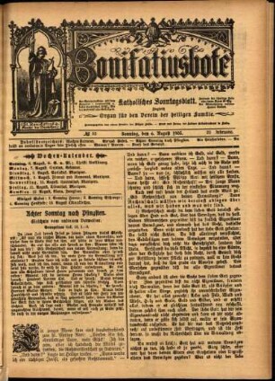 Erste Ausgabe vom Sonntag, den 06. August 1905.