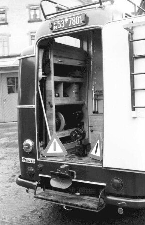 Freiburg: Unfallwagen der Polizei Freiburg; Innenansicht