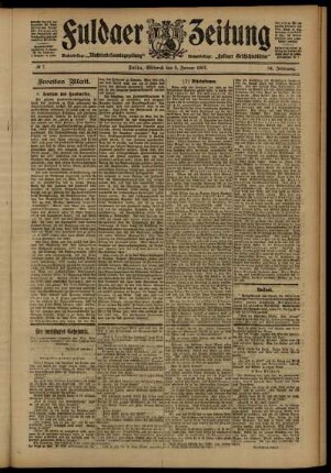 Zweite Ausgabe vom Mittwoch, den 09. Januar 1907.