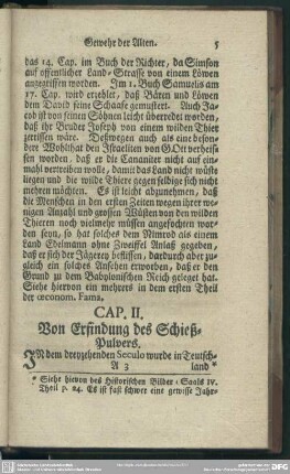 Cap. II. Von Erfindung des Schieß-Pulvers