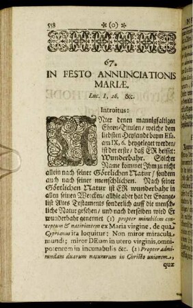 67. In Festo Annunciationis Mariæ.
