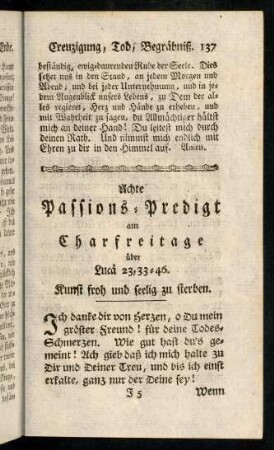 137-152, Achte Passions-Predigt