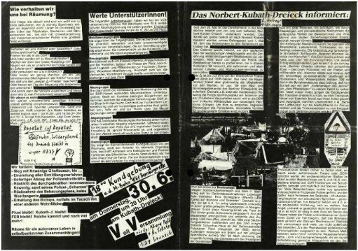 Flugschrift: Das Norbert-Kubath-Dreieck               informiert, 1988