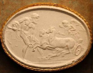 Odysseus hält den Wagen der Siegesgöttin an (Daktyliothek, Das Alterthum nach Lippert und Visconti)