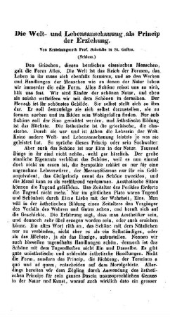 Die Welt- und Lebensanschauung als Princip der Erziehung