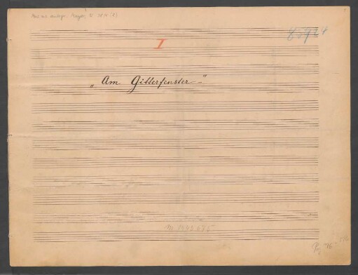 Am Gitterfenster; pf; op.19,1