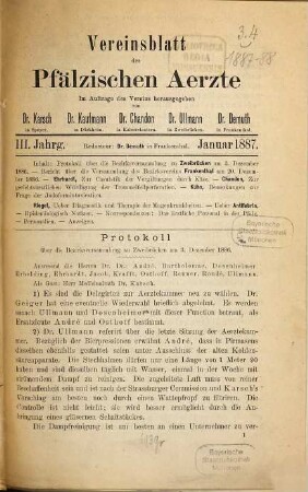 Vereinsblatt der Pfälzischen Ärzte. 3. 1887