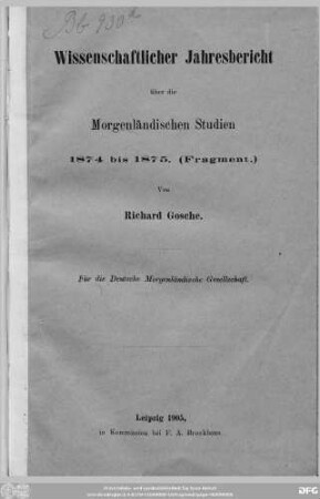 1876: Zeitschrift der Deutschen Morgenländischen Gesellschaft : ZDMG