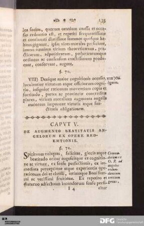 Capvt V. De Augmento Beatitatis Angelorum Ex Opere Redemtionis.