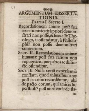Argumentum Dissertationis.