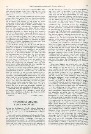519-522 [Rezension] Siggins, Ian D. Kingston, Martin Luthers doctrine of Christ