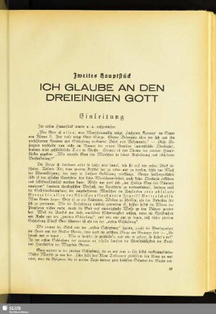 Zweites Hauptstück: Ich Glaube An Den Dreieinigen Gott