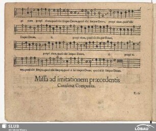 II. Missa ad imitationem praecedentis.