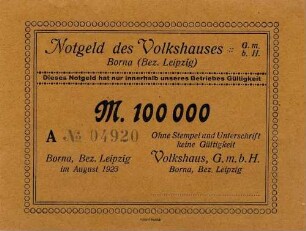 Notgeld - 100 Tausend Mark