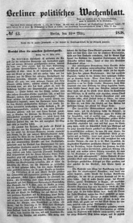No 13, 31. März 1838