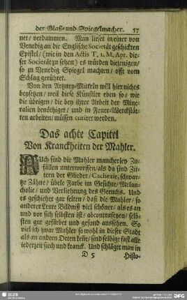 Das achte Capitel Von Kranckheiten der Mahler
