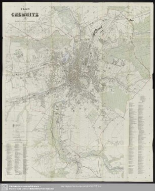 Karte : Plan von Chemnitz 1908