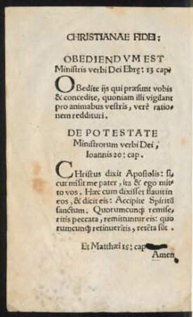 De Potestate Ministrorum verbi Dei ...