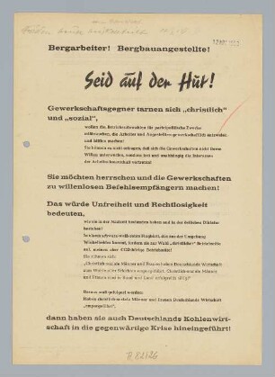 "Seid auf der Hut!"