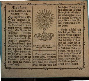 Seufzer zu dem hochheiligen Blut Christi Jesu