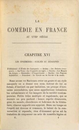 La comédie en France au XVIIIe siècle, 2