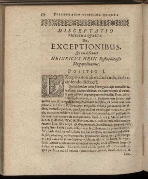 Disceptatio Vigesima Quarta. De Exceptionibus.